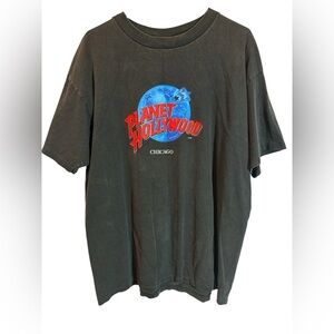 Vtg 90's Planet Hollywood Chicago T-Shirt Sz XLarge Black USA Single Stitch